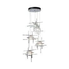 Load image into Gallery viewer, Tura Multi Light Pendant Light in Sterling/Frosted Glass (Standard/5-Light).