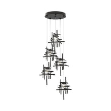 Load image into Gallery viewer, Tura Multi Light Pendant Light in Ink/Seeded Clear Glass (Standard/5-Light).