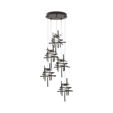 Load image into Gallery viewer, Tura Multi Light Pendant Light in Oil Rubbed Bronze/Seeded Clear Glass (Standard/5-Light).