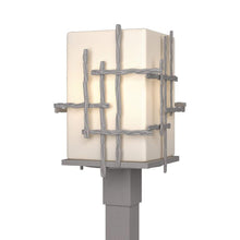 Load image into Gallery viewer, Tura Outdoor Post Light in Coastal Burnished Steel (Opal Glass).