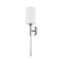 Load image into Gallery viewer, Brewster Wall Light in Polished Nickel.