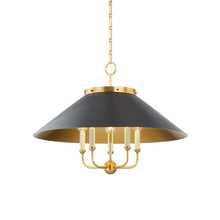Load image into Gallery viewer, Clivedon Chandelier in Aged Brass/Distressed Brass.