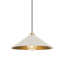 Load image into Gallery viewer, Clivedon Pendant Light in Polished Nickel/Bird Blue (Large).