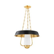 Load image into Gallery viewer, Provincetown Pendant Light in Aged Brass/Soft Black.