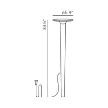 Load image into Gallery viewer, Lix Spike LED Solar Join Path Light - line drawing.