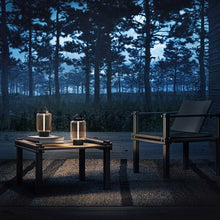 Load image into Gallery viewer, Qu Outdoor LED Portable Table Lamp in Outside Area.