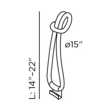 Load image into Gallery viewer, Qu Outdoor Rope Accessory - line drawing.