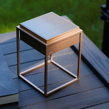 Load image into Gallery viewer, Qua Outdoor LED Solar Portable Table Lamp in Detail.