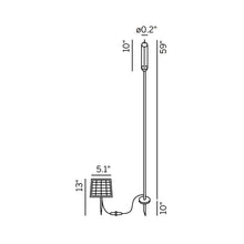 Load image into Gallery viewer, Reed Outdoor LED Solar Bollard - line drawing.