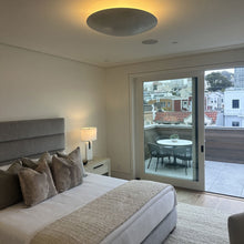 Load image into Gallery viewer, Moon Semi Flush Mount Ceiling Light in bedroom.