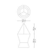Load image into Gallery viewer, Carousel Pendant Light - line drawing.