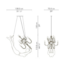 Load image into Gallery viewer, Limbo Chandelier - line drawing.