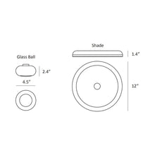 Load image into Gallery viewer, Combi Globe LED Aluminum Pendant Light - line drawing.