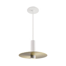 Load image into Gallery viewer, Combi LED Aluminum Pendant Light in Matte White/Brass (6-Inch).