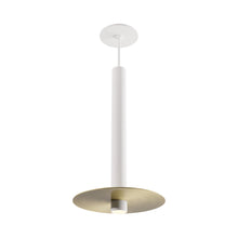 Load image into Gallery viewer, Combi LED Aluminum Pendant Light in Matte White/Brass (16-Inch).