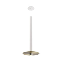 Load image into Gallery viewer, Combi LED Aluminum Pendant Light in Matte White/Brass (24-Inch).