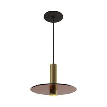 Load image into Gallery viewer, Combi LED Glass Pendant Light in Brass/Tea Brown (6-Inch).