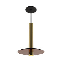 Load image into Gallery viewer, Combi LED Glass Pendant Light in Brass/Tea Brown (12-Inch).