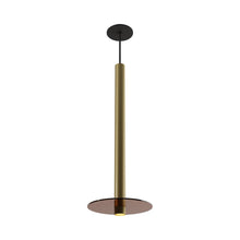 Load image into Gallery viewer, Combi LED Glass Pendant Light in Brass/Tea Brown (24-Inch).
