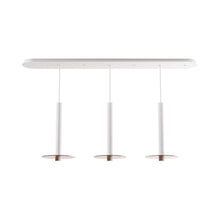 Load image into Gallery viewer, Combi Linear 3 LED Glass Pendant Light in Matte White/Tea Brown(16-Inch).