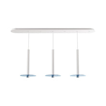 Load image into Gallery viewer, Combi Linear 3 LED Glass Pendant Light in Matte White/Turquiose(16-Inch).