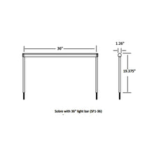 Load image into Gallery viewer, Sobre LED Task Light - Thru Table - line drawing.