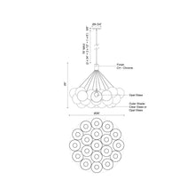 Load image into Gallery viewer, Bolla LED Chandelier - line drawing.