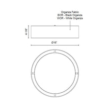 Load image into Gallery viewer, Dalton LED Flush Mount Ceiling Light - line drawing.