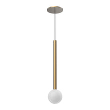 Load image into Gallery viewer, Elixir LED Pendant Light in Opal Glass/Brushed Gold.