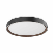 Load image into Gallery viewer, Essex LED Flush Mount Ceiling Light in Black/Walnut (Large).