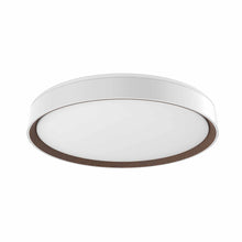 Load image into Gallery viewer, Essex LED Flush Mount Ceiling Light in White/Walnut (Large).