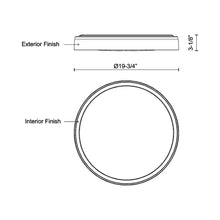Load image into Gallery viewer, Essex LED Flush Mount Ceiling Light - line drawing.