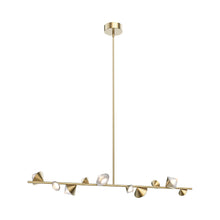 Load image into Gallery viewer, Geode LED Linear Pendant Light in Brushed Gold.