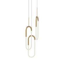 Load image into Gallery viewer, Huron LED Multi Light Pendant Light in Brushed Gold (3-Tube).