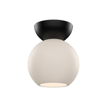 Load image into Gallery viewer, Arcadia Semi Flush Mount Ceiling Light in Black/Opal Glass (Small).