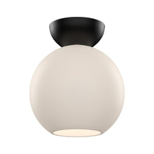 Load image into Gallery viewer, Arcadia Semi Flush Mount Ceiling Light in Black/Opal Glass (Large).