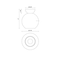 Load image into Gallery viewer, Arcadia Semi Flush Mount Ceiling Light - line drawing.