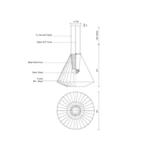 Load image into Gallery viewer, Arctic Outdoor LED Pendant Light - line drawing.
