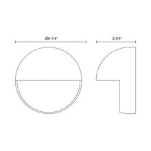 Load image into Gallery viewer, Byron Outdoor LED Wall Light - line drawing.