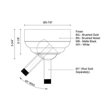 Load image into Gallery viewer, Ceiling Fan Adapter - line drawing.