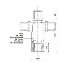 Load image into Gallery viewer, Ceiling Light Adapter - line drawing.