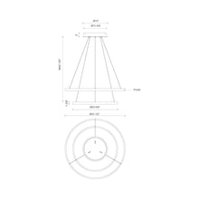 Load image into Gallery viewer, Cerchio LED Chandelier - line drawing.
