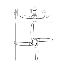 Load image into Gallery viewer, Coronado LED Ceiling Fan - line drawing.