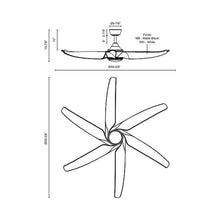 Load image into Gallery viewer, Coronado LED Ceiling Fan - line drawing.