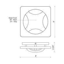 Load image into Gallery viewer, Etna Outdoor LED Wall Light - line drawing.