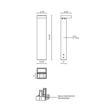 Load image into Gallery viewer, Evans Outdoor LED Bollard - line drawing.