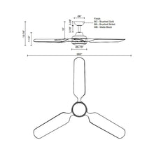 Load image into Gallery viewer, Fremont LED Ceiling Fan - line drawing.
