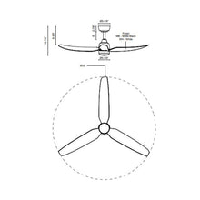 Load image into Gallery viewer, Hugo Outdoor Ceiling Fan - line drawing.
