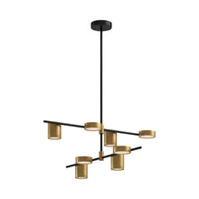 Load image into Gallery viewer, Jayden LED Chandelier in Black/Brushed Gold.