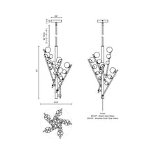 Load image into Gallery viewer, Juniper LED Chandelier - line drawing.